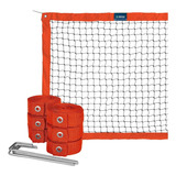 Kit Beach Tennis Laranja - Rede Oficial + Fita De Marcação