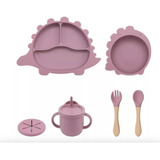 Kit Bebê 7pcs Babador Silicone Prato Talher Bowl Ventosa