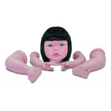 Kit Bebê Boneca Reborn Sid Nyl Baby Kiss Olho E Cabelo Preto