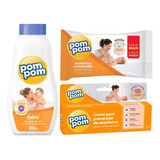 Kit Bebê Limpinho Pom Pom Suave - 3 Unidades