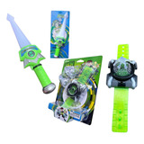 Kit Ben 10 Relógio + Espada Omniverse Som E Luz Alienígenas