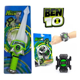 Kit Ben 10 Relógio + Espada Omniverse Som E Luz Alienígenas