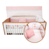 Kit Berço Americano 9 Peças Estampa Menina Delicadeza Luxo