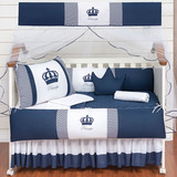 Kit Berço Americano Coroa Marinho Principe - 10 Peças Menino