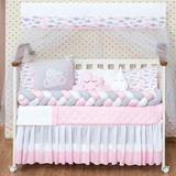 Kit Berço Chuva De Amor 12 Peças Com Saia Box Brinde Menina 