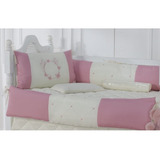 Kit Berço Padrão Borboleta 7 Peças Menina Rose Com Saia