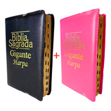 Kit Bíblia Casal Evangélica | Harpa E Índice | Letra Grande