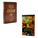 Kit Bíblia De Jerusalém | Com Apócrifos | Marrom Claro + O Livro De Enoque - Apócrifo