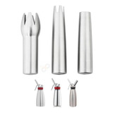 Kit Bico Decorador Isi Garrafa Chantilly 3 Unidades Aço Inox