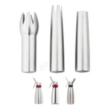 Kit Bico Decorador Isi Garrafa Chantilly 3 Unidades Aço Inox
