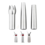 Kit Bico Decorador Isi Garrafa Chantilly 3 Unidades Aço Inox