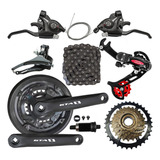 Kit Bike 21v Megarange Câmbio C/g Pedivela Catraca Rapidfire