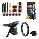 Kit Bike Bolsa Selim Bomba Espátulas Remendos Pneu Câmara Ar