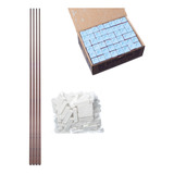 Kit Bilhar Sinuca 4 Tacos Simples + Cx Giz Azul + Giz Branco