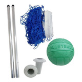 Kit Biribol Volei De Piscina C/ Bola + Tubos + Rede 4 Metros