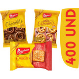 Kit Biscoito Bauducco Sache Choco+leite+ Cream Cracker 400un