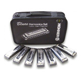 Kit Blues 7 Gaitas Harmônicas Hohner (c, D, E, F, G, A, Bb)