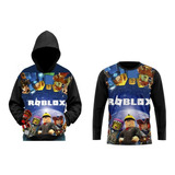 Kit Blusa Moletom Flanelado Mais Duas Camisetas Roblox 