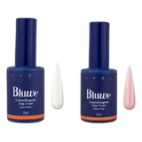 Kit Bluwe Top Coat Camuflagem 10ml Cor Pink Natural + Branco Baby