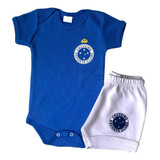 Kit Body Bebê Cruzeiro + Calção Shorts Tapa Fralda Culote