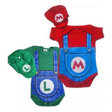 Kit Body Bebê Temático Luigi + Mario C/ Boina Envio Rápido