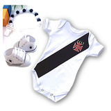 Kit Body Bebê Vasco + Tênis E Prendedor De Chupetas Unissex