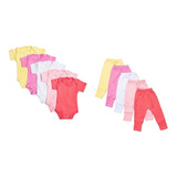 Kit Body E Calça Mijão 10 Peças Para Bebês Feminino Algodão