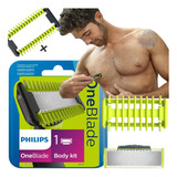 Kit Body Oneblade Lamina + 2 Pentes One Blade Philips E Nf-e