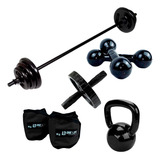 Kit Body Pump 20 Kg+halter 5kg+caneleira 3kg+roda+ Ktb 6kg
