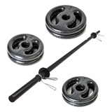Kit Body Pump Barra Kit Anilha Musculação 12kg Emborrachada