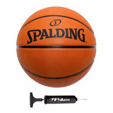 Kit Bola De Basquete Spalding Street Ball #7 + Bomba De Ar