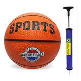 Kit Bola De Basquete Tamanho 7 Peso Medidas Oficiais + Bomba
