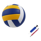 Kit Bola De Vôlei Tamanho Padrão + Bomba Manual Com Bico