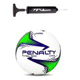 Kit Bola Futsal Penalty Líder Xxiv + Bomba De Ar Preta Cor Branco/verde