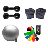 Kit Bola Piates+ Hater 3 Kg + Caneleira 3 Kg + Kit Band