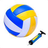 Kit Bola Vôlei De Praia/piscina + Mini Bombinha De Mão Enche Cor Sortidas