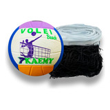 Kit Bola Vôlei E.v.a + Rede De Vôlei De 5 Metros