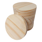 Kit Bolacha Madeira Pinus 10 Pcs Porta Copos 12 Cm Diâmetro