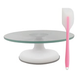 Kit Boleira Bailarina De Vidro Branco + Espátula De Silicone