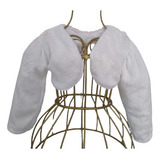 Kit Bolero De Pelinho Infantil Branco E Meia Calça Branca