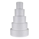 Kit Bolo Fake Isopor Base Redonda 5 Andares