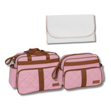 Kit Bolsa Bebê 3 Peças Com Trocador Paris Impermeável