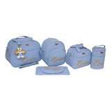 Kit Bolsa Bebê Maternidade Luxo Personalizado Menino 5 Peças