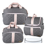 Kit Bolsa Bebê Saída Mala Maternidade Mochila Térmica Linho