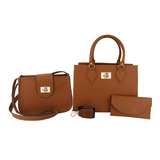 Kit Bolsa Feminina Com 3 Peças Casual Leve Sacola Grande