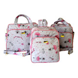 Kit Bolsa Mala Bebê Mochila Menina Bl 3pçs Passeio Enxoval
