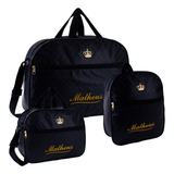Kit Bolsa Maternidade 3 Peças Personalizado Bordado Menino/a