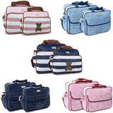 Kit Bolsa Maternidade Bebê 02 Peças Menina Menino Bordada