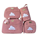 Kit Bolsa Maternidade Luxo Bebê Feminino Menina 5 Peças