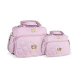 Kit Bolsa Maternidade Rosa Coroa Griff